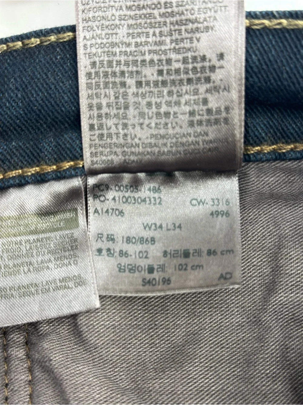 Levi's 505 Dark Blue Straight-Leg Jeans 34x34